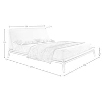 Letto in tessuto grigio