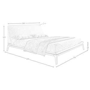 Letto in tessuto grigio