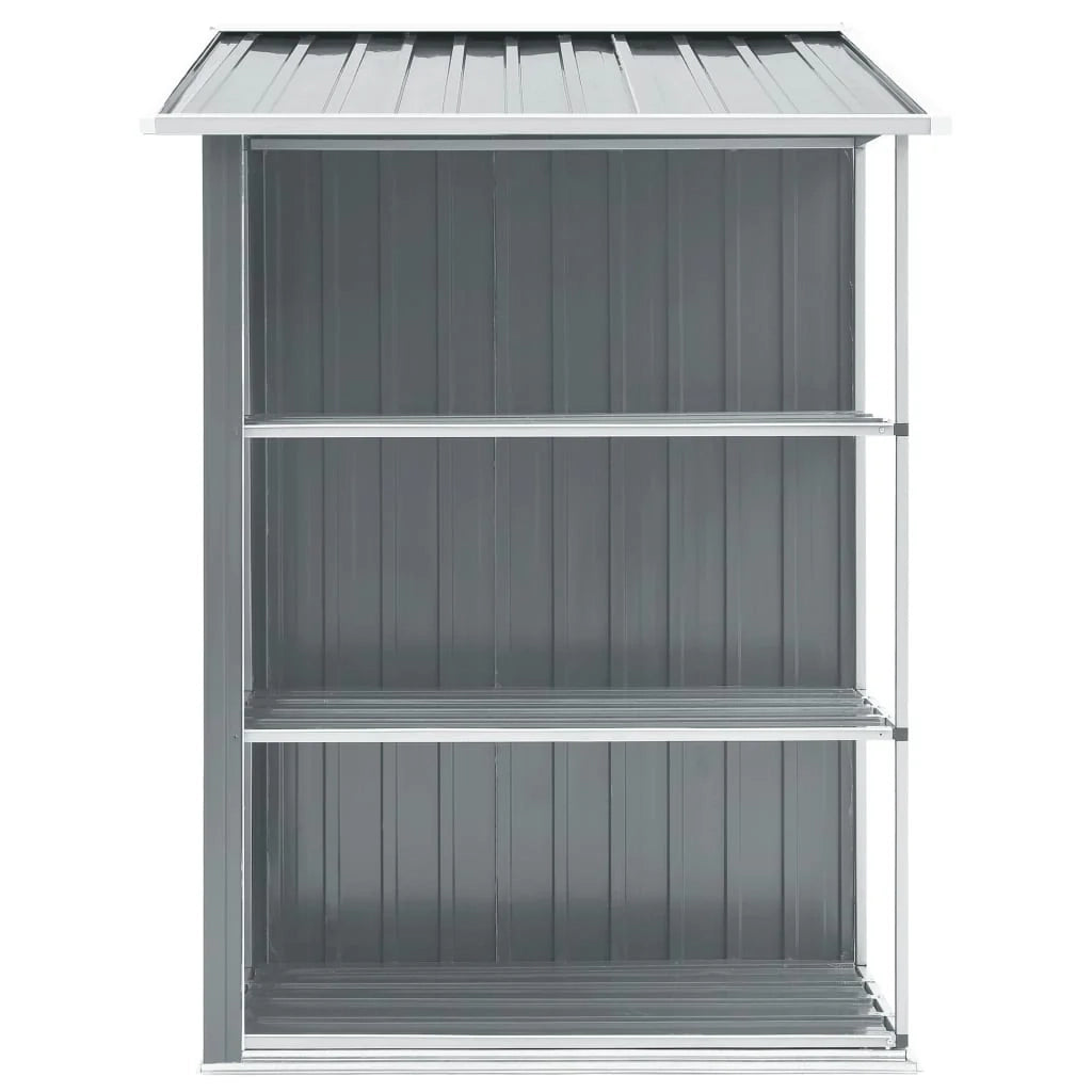 Casetta da giardino cabina ripostiglio casetta da esterno robusta casetta per attrezzi con ripiano 205 x 130 x 183 cm ferro grigio 02_0022223