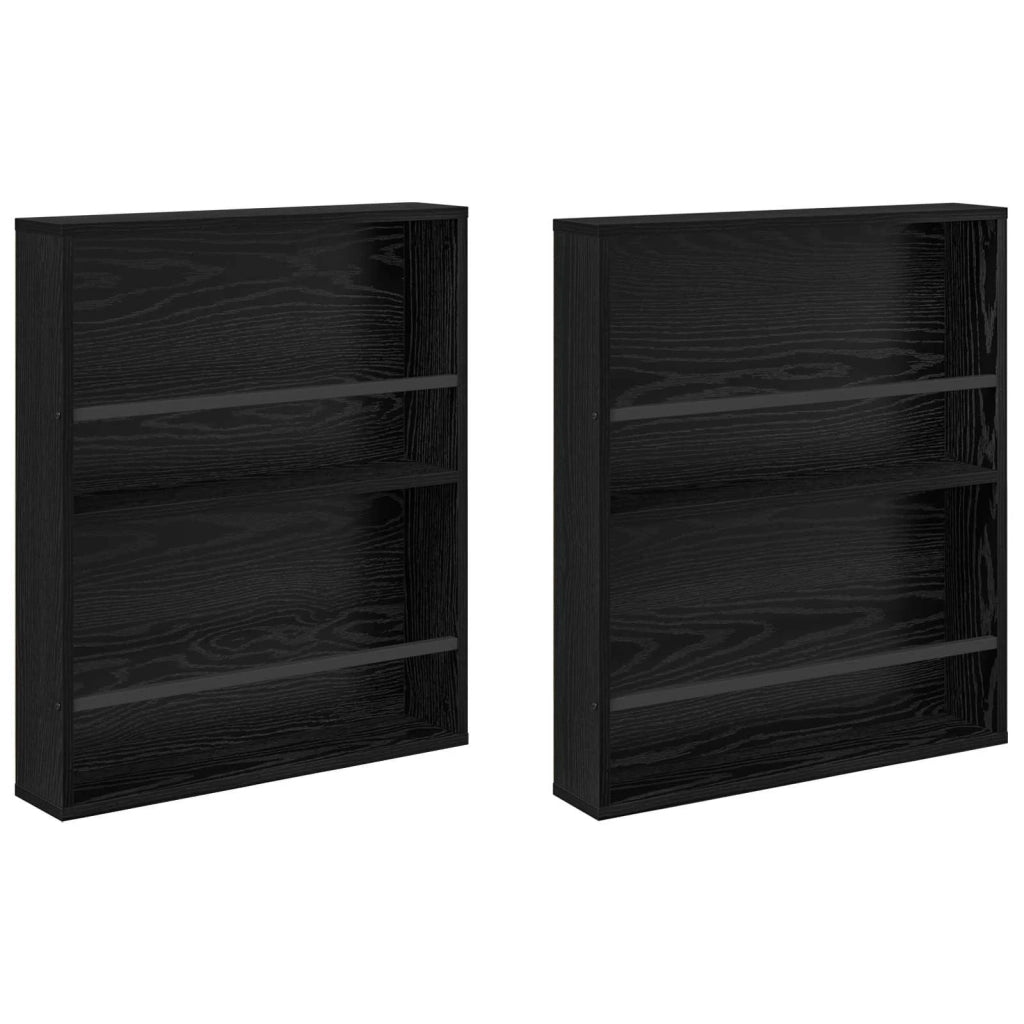 Scaffale per riviste 2 pcs Rovere Nero 60 x 12 x 70 cm