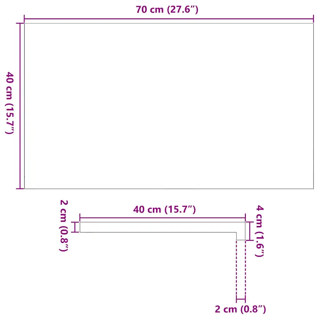 Davanzali 2 pz Non Trattati 70x40x2 cm Legno Massello di Rovere CFW5369027