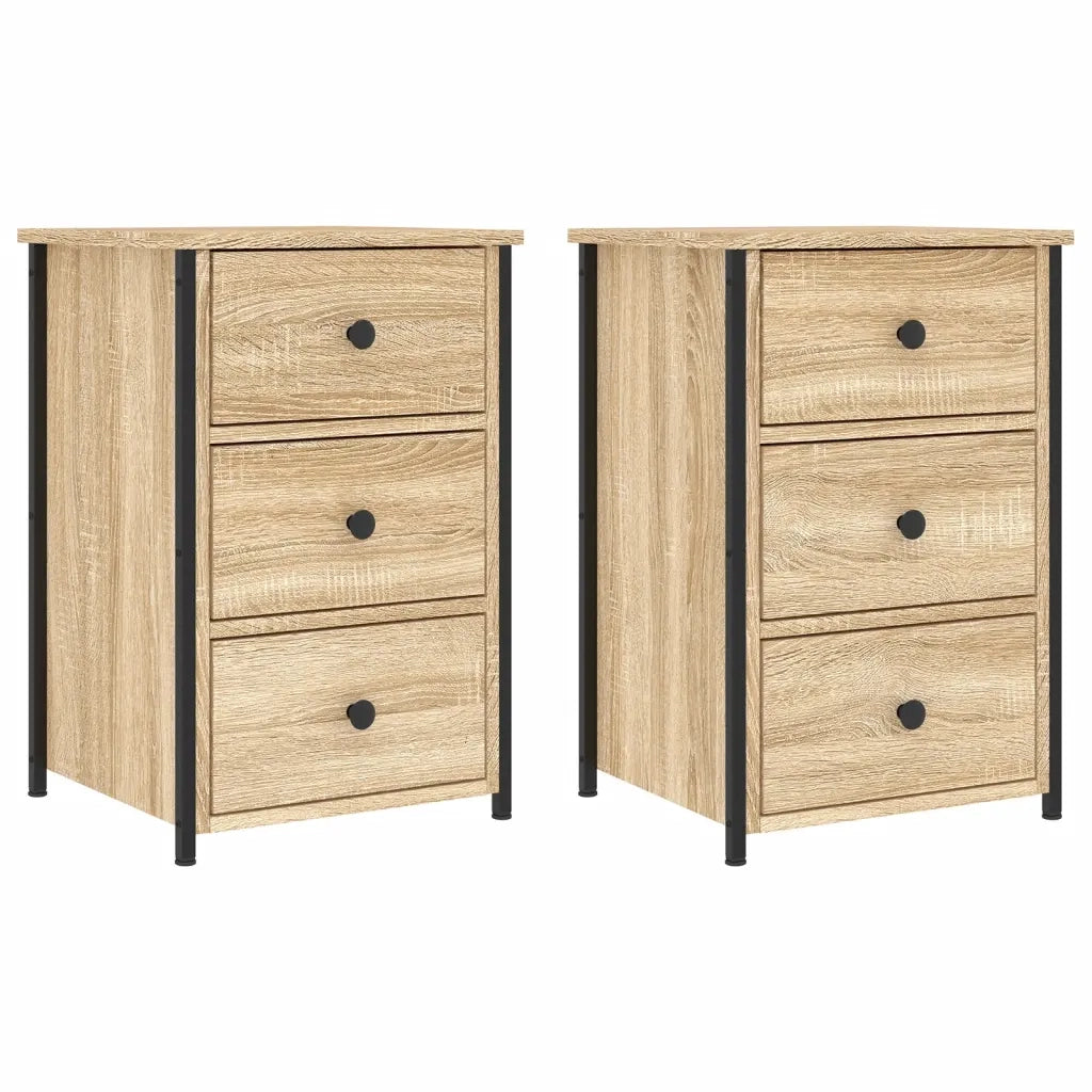 Comodini 2 pz-Set di 2 Tavolino da notte Rovere Sonoma 40x36x60 cm in Legno Multistrato