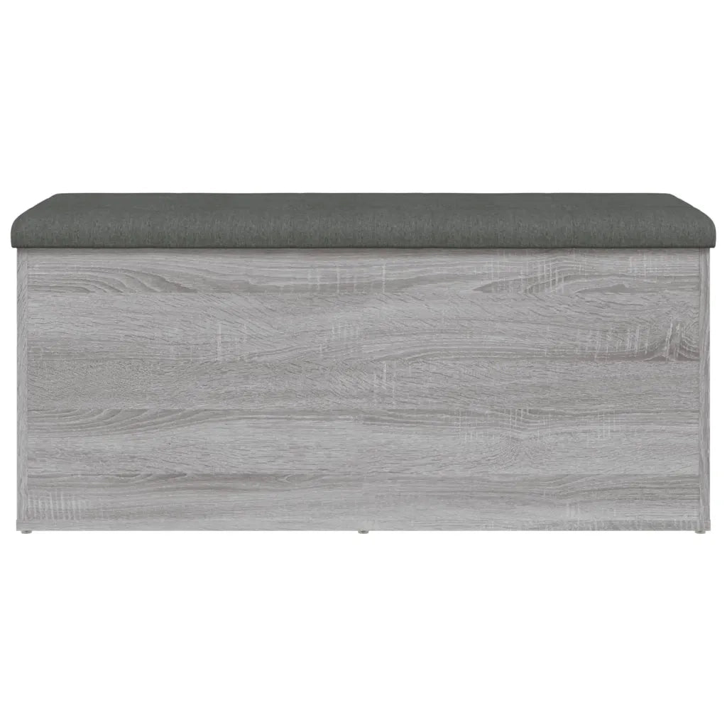 Panca Portaoggetti-Sgabello-Panca con Contenitore Grigio Sonoma 102x42x45 cm Legno Multistrato 992281