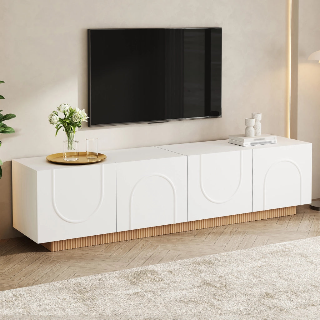 MOBILE TV 170x38x42 cm Bianco in MDF e pannello di legno