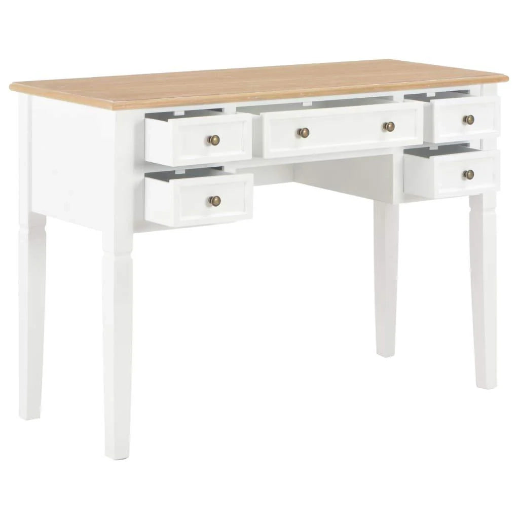 Scrivania per computer/tavolo da lavoro/mobile in legno bianco 109,5 cm 0502114