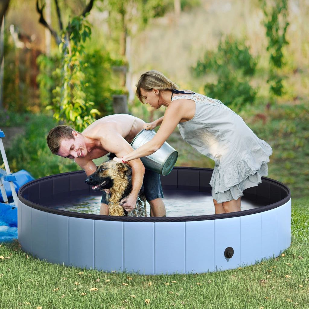 Vasca per cani PVC pieghevole antiscivolo ¨C zephmum ¨C Blu 160x30 cm