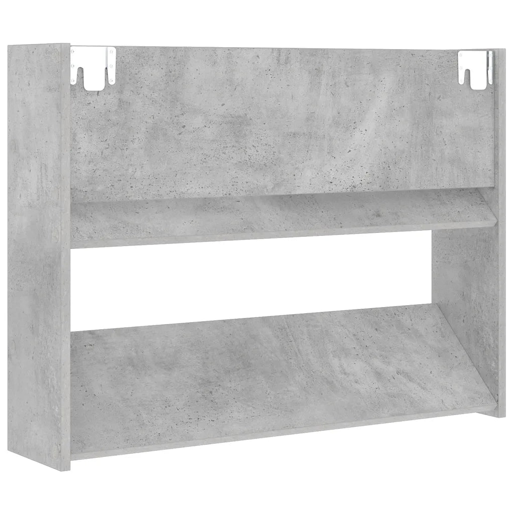 Scarpiera a Muro Grigio Cemento 80x18x60cm in Legno Multistrato 806749