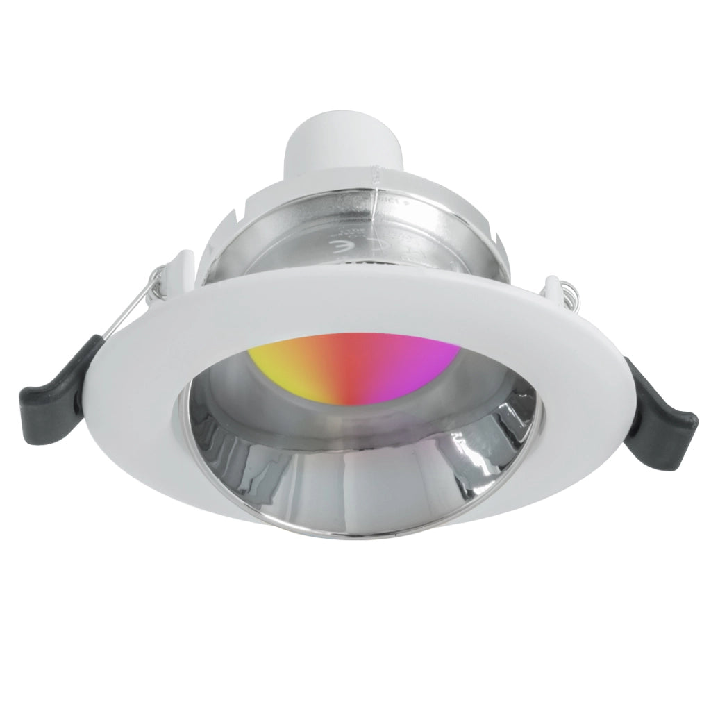 Faretto incasso tondo 75mm RGB cromoterapia giochi luce colorata LED GU10 COLORE SILVER LUCE RGBW+6000K