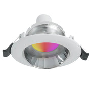 Faretto incasso tondo 75mm RGB cromoterapia giochi luce colorata LED GU10 COLORE SILVER LUCE RGBW+6000K