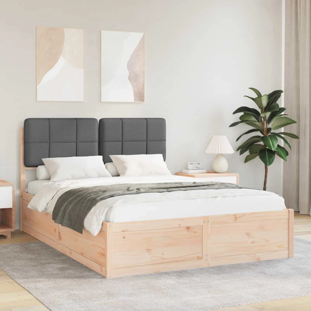 Letto con Testiera Rivestita Grigio scuro 160 x 200 cm
