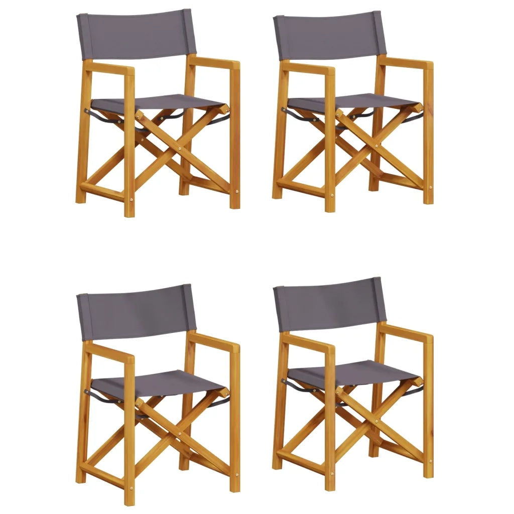 Sedie da Giardino Pieghevoli 4 pz Grigio Scuro in Tessuto 3208919
