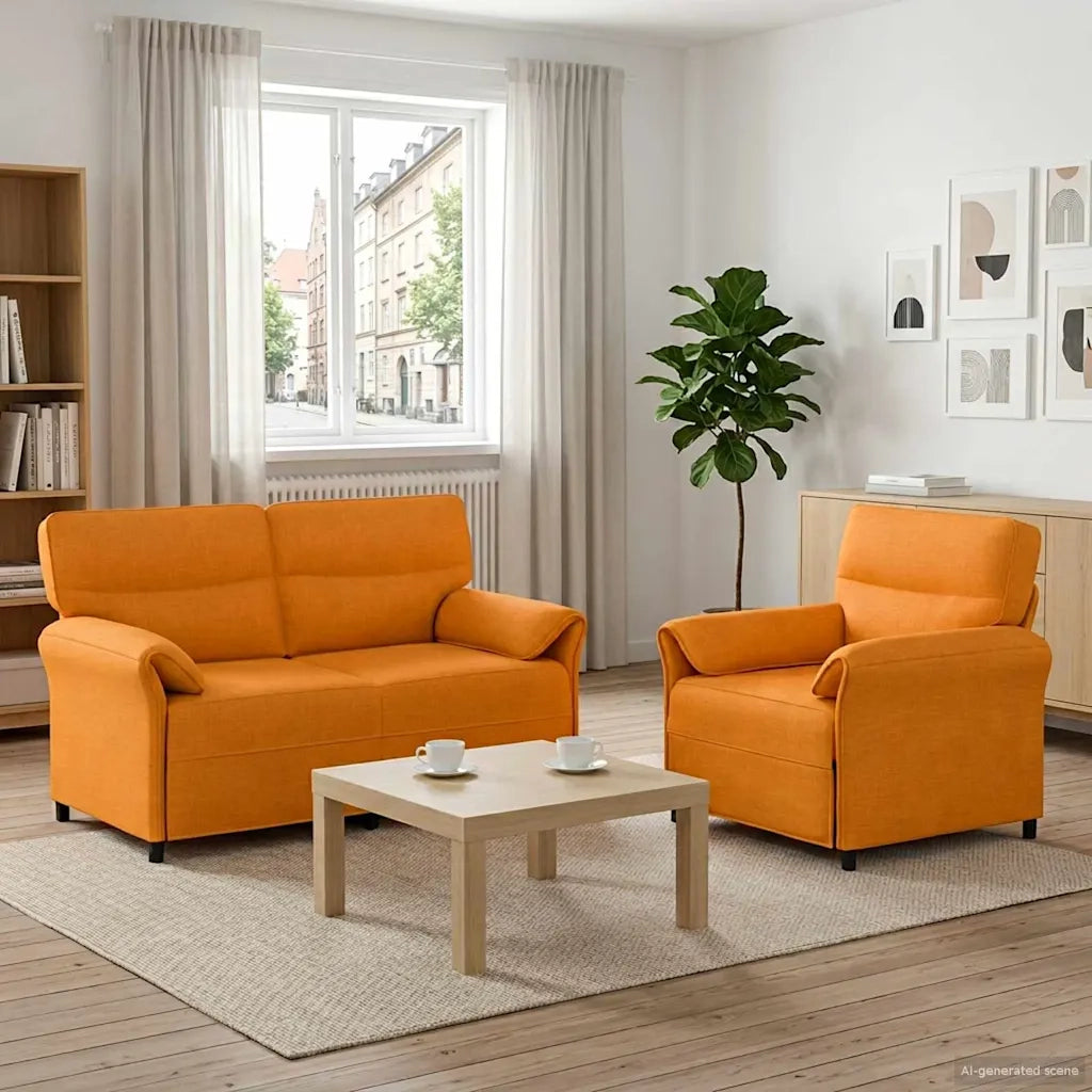 Set di divani 2 pz Giallo Scuro Tessuto 3424852