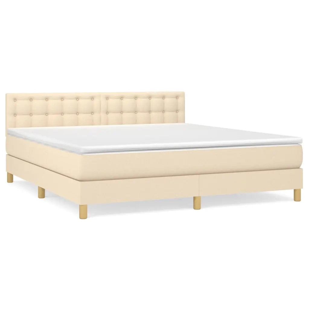 Giroletto a Molle con Materasso Crema 180x200 cm in Tessuto cod mxl 61929