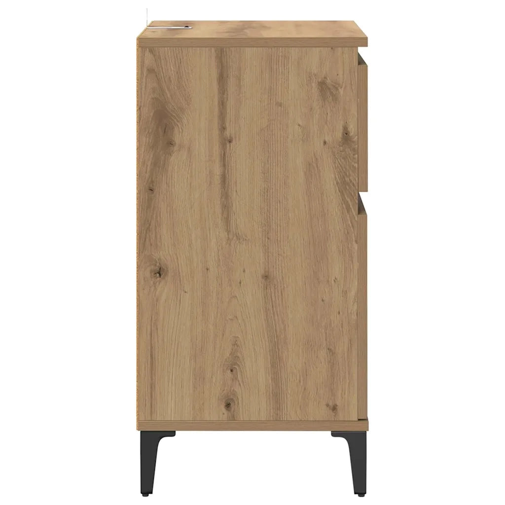 Set di 2 Comodini | Armadio da Notte | Mobiletto da notte Rovere artigianale 40 x 35 x 70 cm