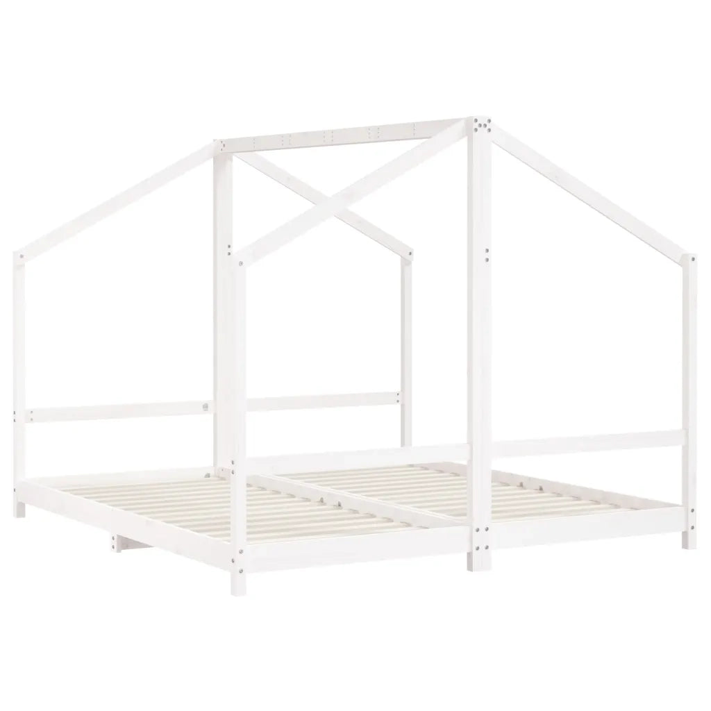 Giroletto per Bambini Bianco 2x(90x200) cm Legno Massello Pino 3200590
