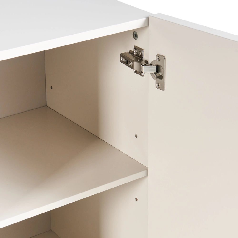 Credenza beige chiaro MDF 4 ante Gambe in metallo Cashmere Design moderno Camera da letto