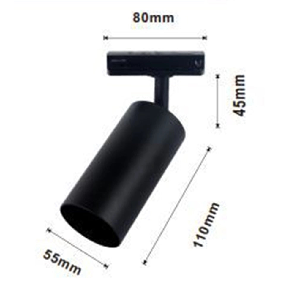 Trade Shop - Faretto Faro A Cilindro Attacco Gu10 Per Binario Track Nero Ip20 Da Interni 00724 -