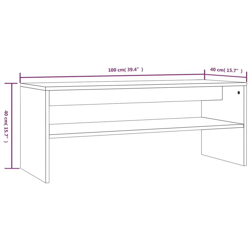 Tavolino Salotto Rovere Marrone 100x40x40 cm Legno Multistrato 815257