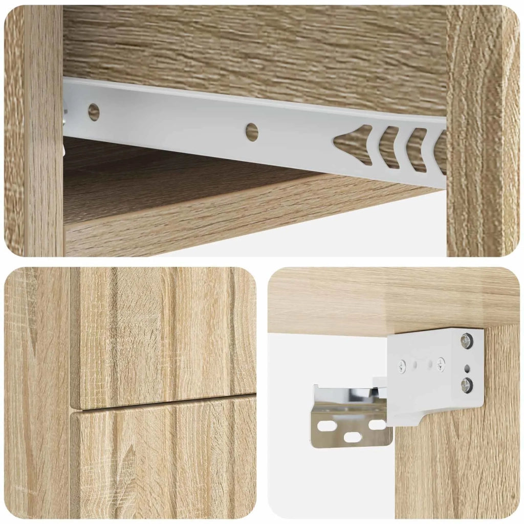 Mobiletto da notte a muro 2 pcs Rovere Sonoma 33 x 34,5 x 43 cm 898300