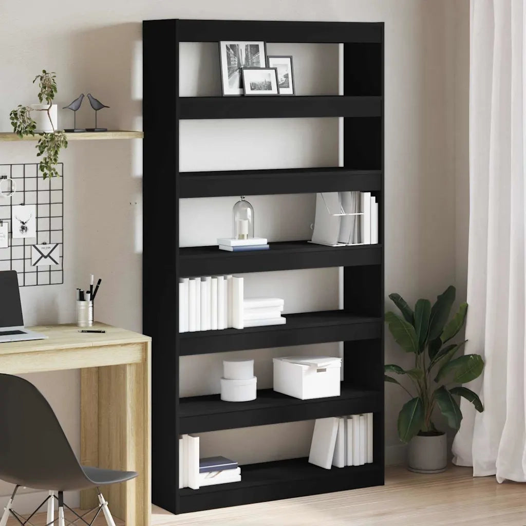 Armadio per Libri 6 livelli 100 x 30 x 198 cm Nero 3333925