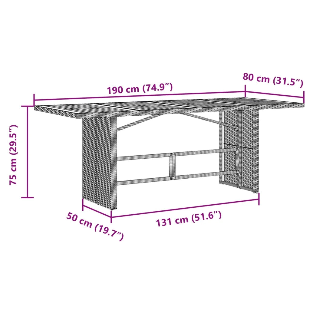 Set BistrÃ² da Giardino 7 pz con Cuscini in Polyrattan Grigio