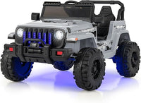 12V Auto per Bambini con Telecomando, Macchina Elettrica con 2 Posti Musica Porta USB e Luce, Velocità Regolabile 2,6-6km/h, per 3-8 Anni (Grigio)