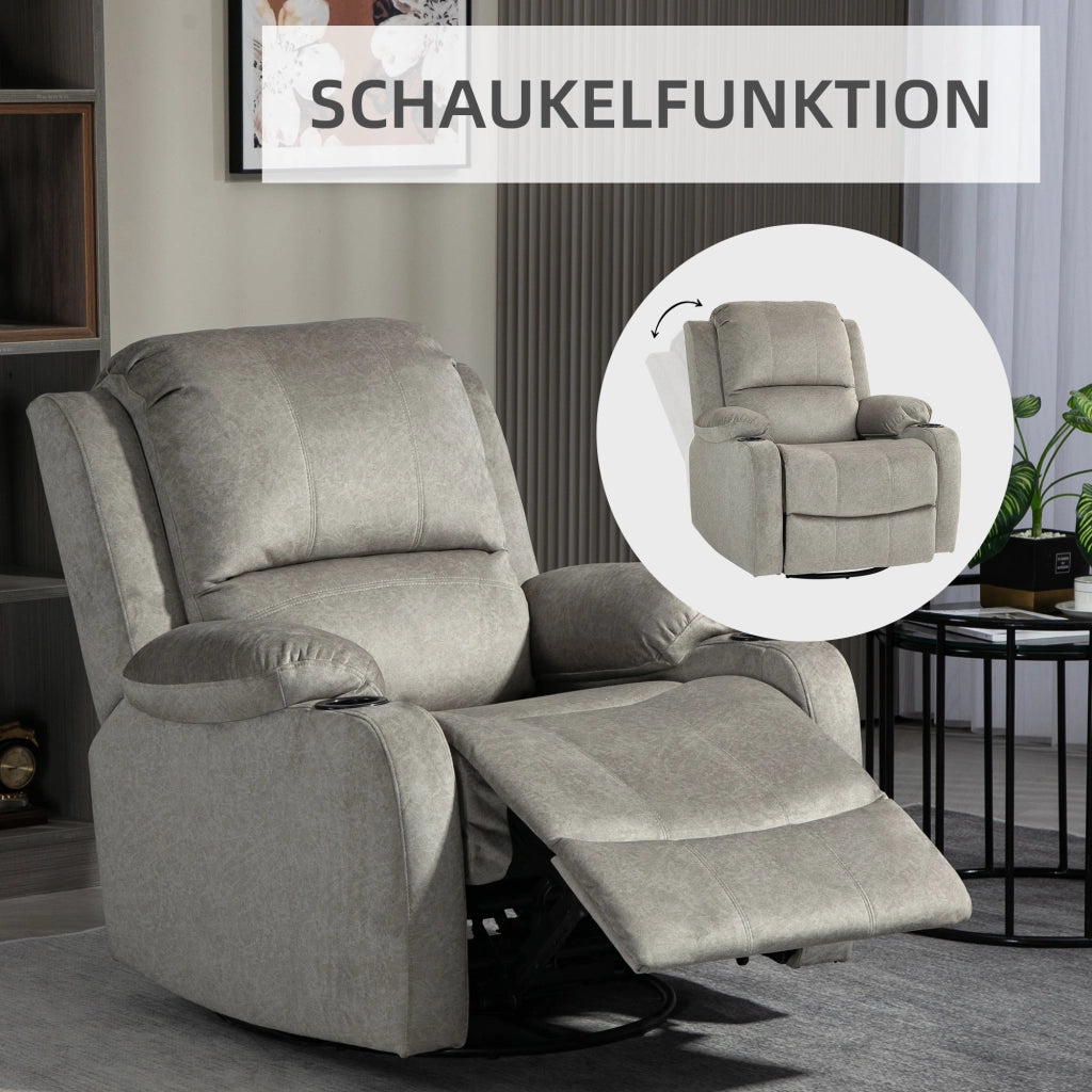 Poltrona relax reclinabile con poggiapiedi ¨C zephmum ¨C Marrone, Tessuto