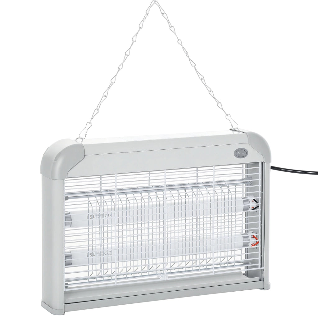 Lampada Antizanzare UV 20W ¨C Xylo ¨C 60m2 Interno Esterno Grigio Bianco