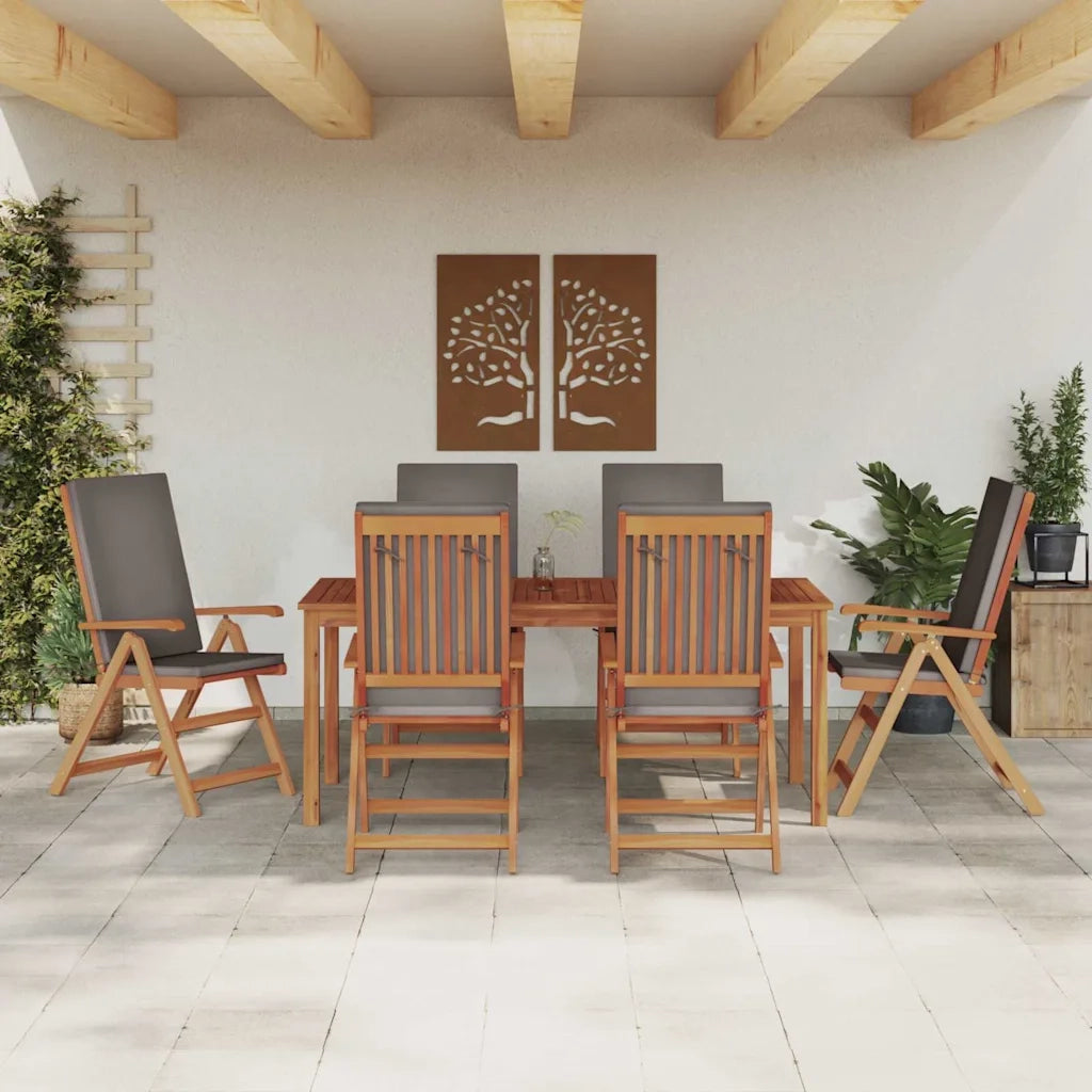 Sedia da Giardino 6 pcs Marrone e Grigio 57 x 71.5 x 104 cm 3375767