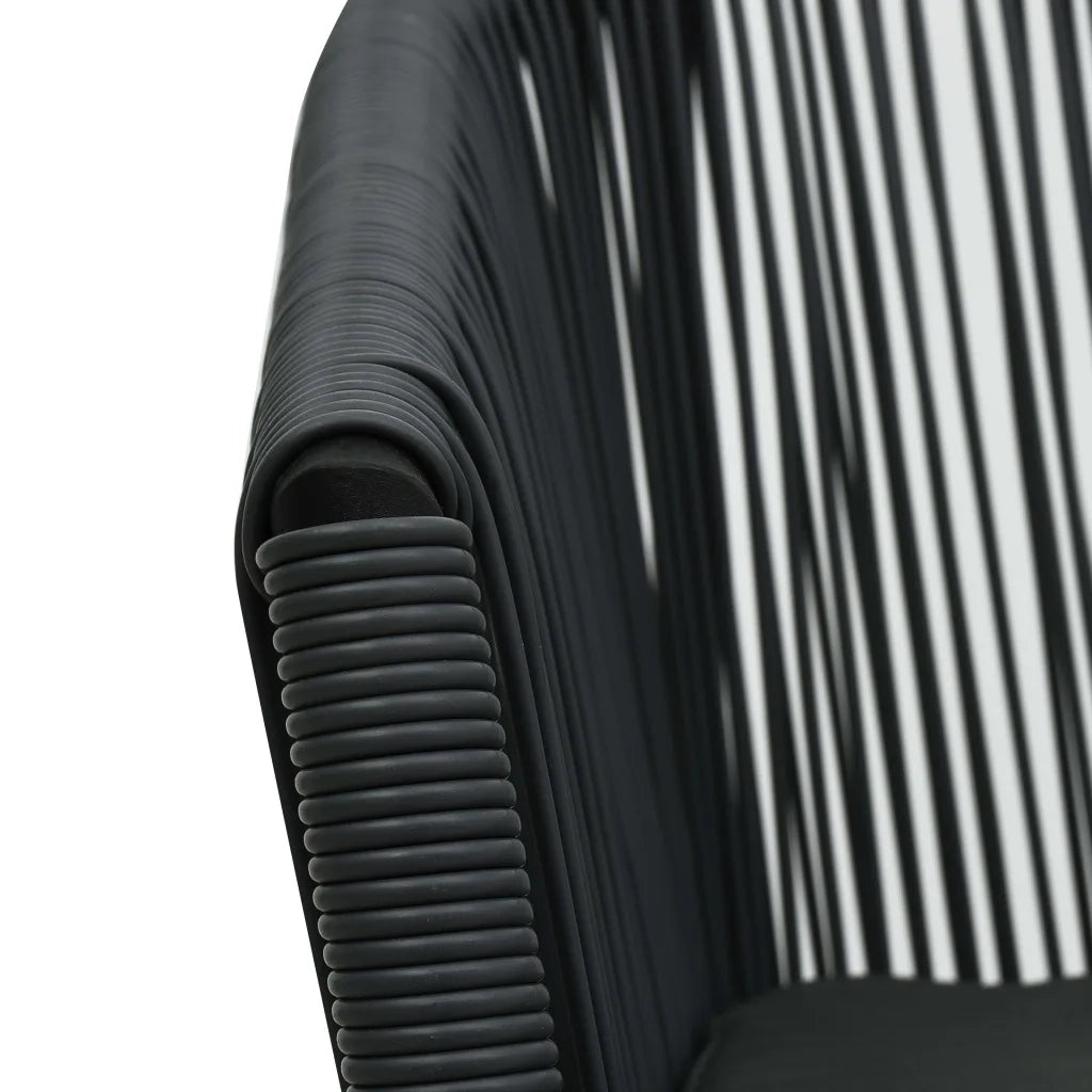 Set da Bistrot 3 pz con Cuscini in Polyrattan Nero   cod mxl 35457