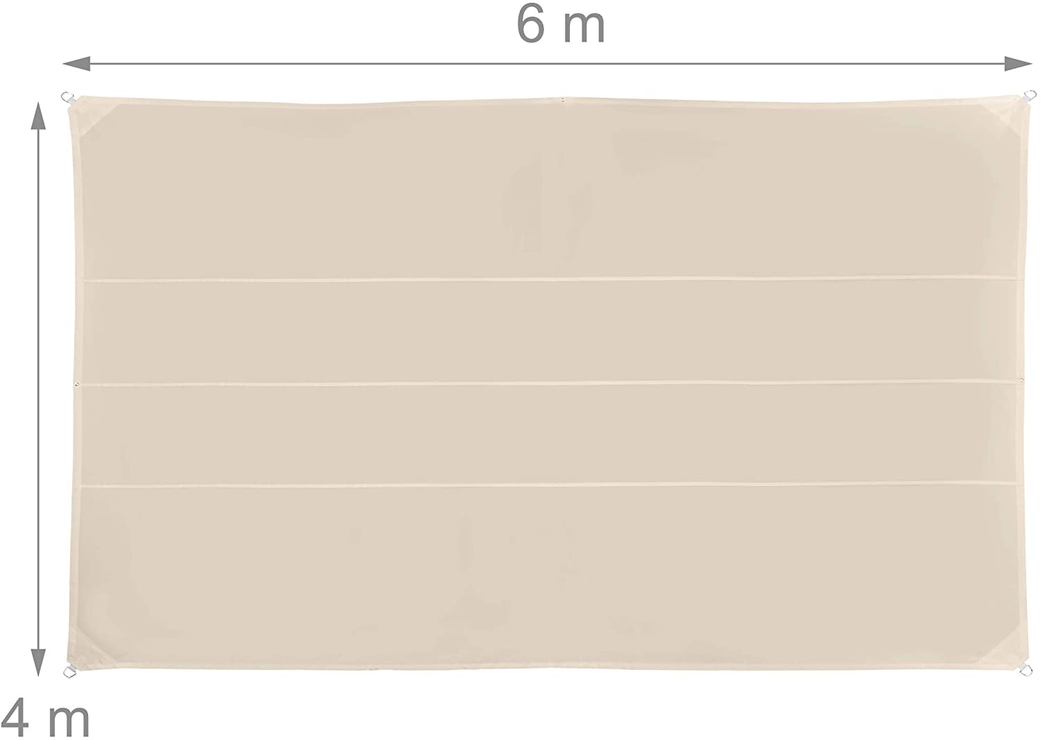 Vela ombreggiante rettangolare 4 x 6 m beige 13_0002930_4