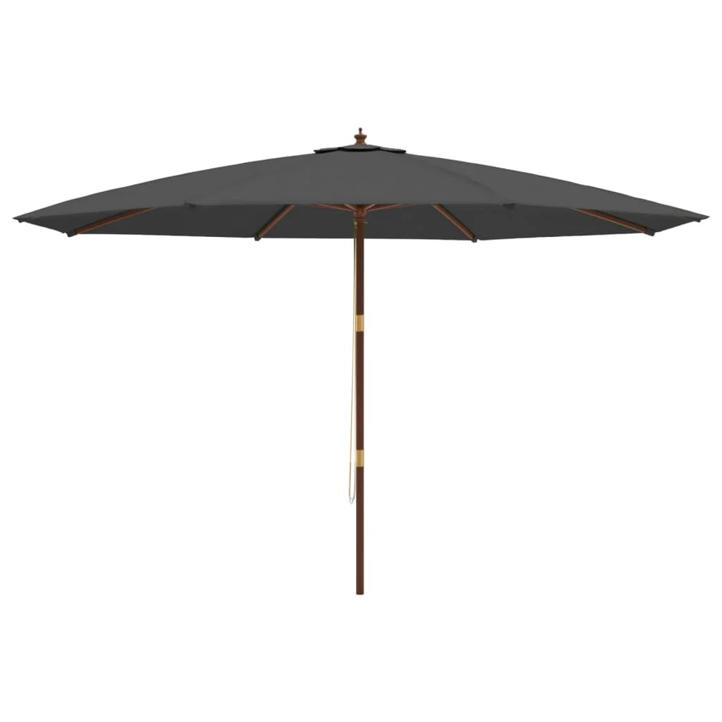 Ombrellone da giardino con palo in legno 400 x 273 cm antracite 02_0008336