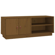 Mobile TV multimediale scaffale TV credenza TV sala da pranzo soggiorno camera da letto color miele 105 x 34 x 40 cm legno di pino massiccio marrone 02_0027696