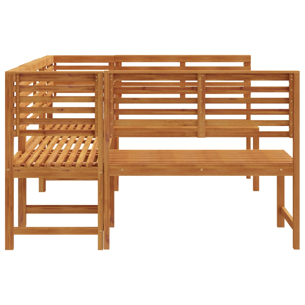Set Panchina da Giardino 5 Pezzi in Legno Massello di Acacia