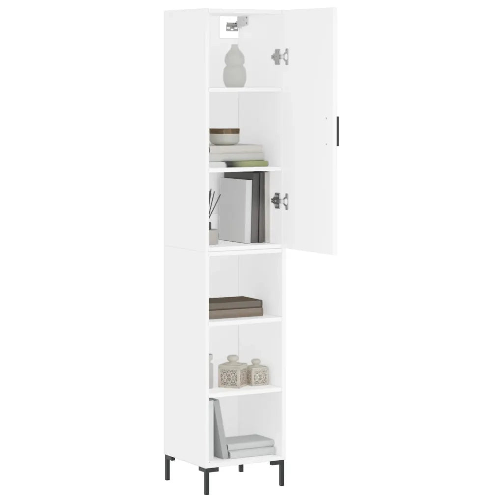 Credenza-Buffet-Armadio da cucina Bianca 34,5x34x180 cm in Legno Multistrato 598520