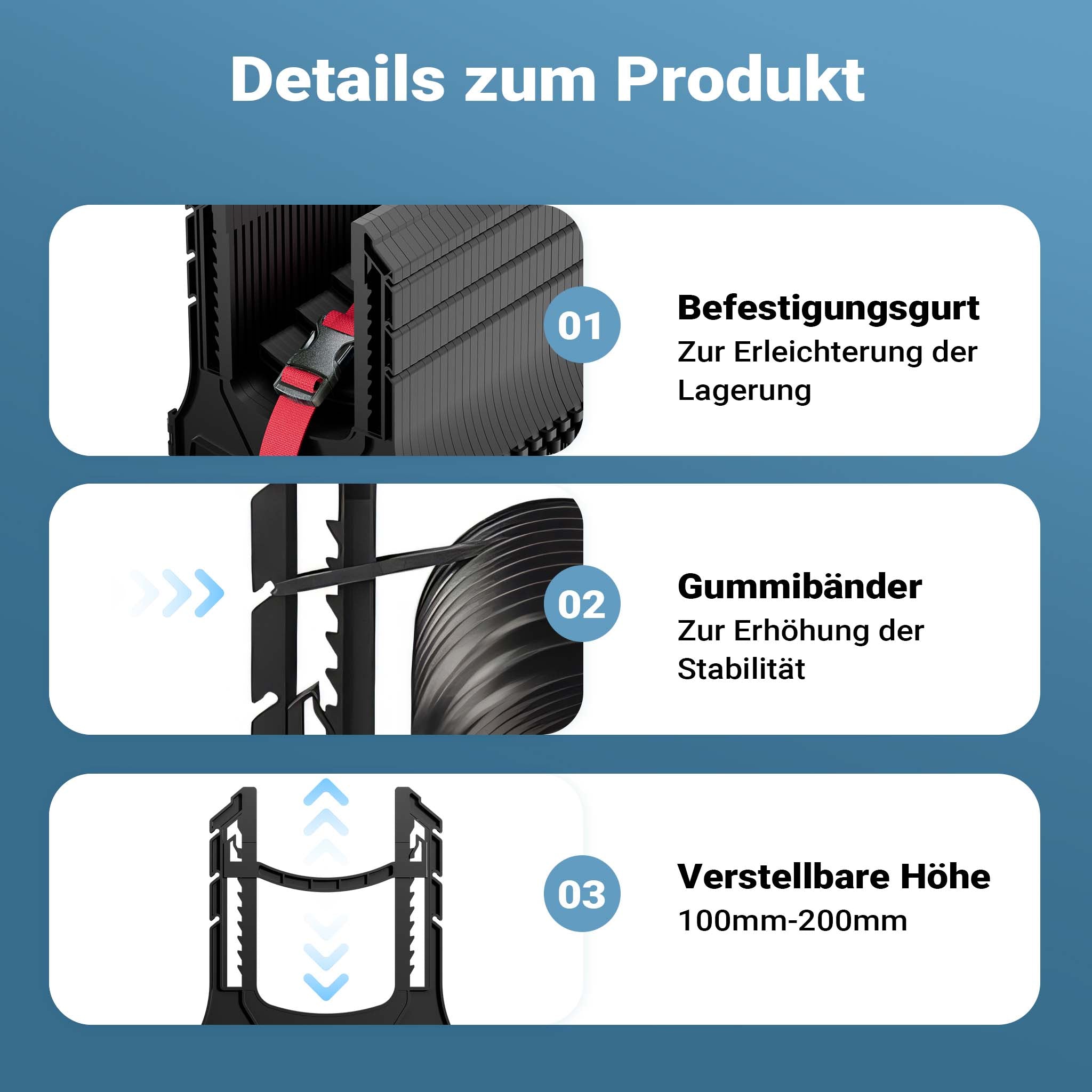 Supporto per tubi acqua di scarico camper caravan e roulotte 4,5 m, estensibile per tubazioni fino a Ø 94 mm, per smaltimento acque nere e grigie in campeggio
