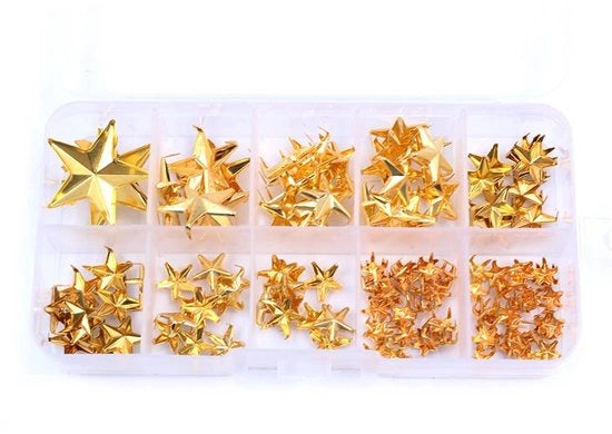 Punti metallici forti 150 pezzi - Punti metallici a mano - Punti metallici per lavori in pelle - Accessori gotici - Cinture - Abbigliamento da design - Sostenibili e leggeri - Punti metallici a testa di chiodo