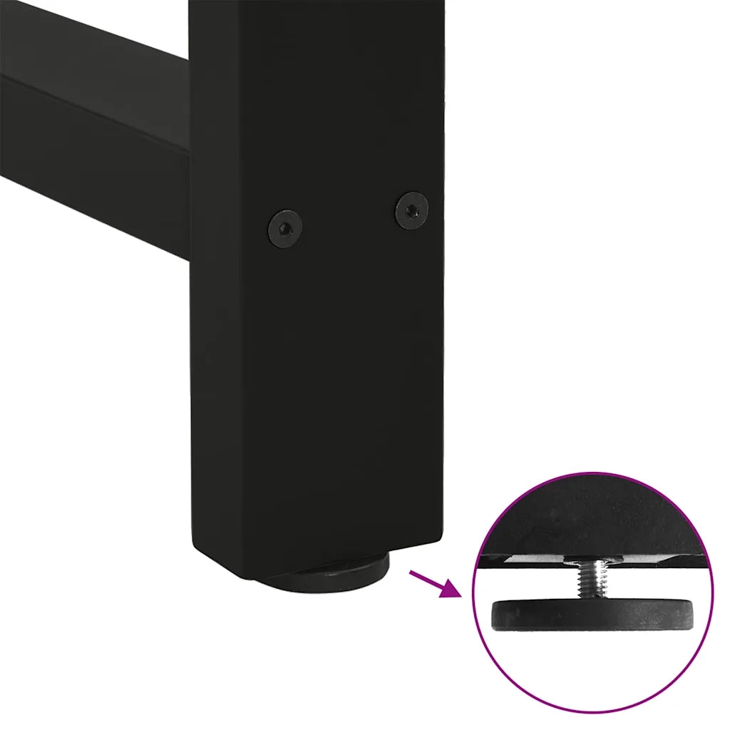 vidaXL Gambe per tavolo da pranzo nere 2 pz 100x(72-73) cm in acciaio