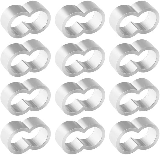 Cable Choke Clip - Clip in Alluminio - Argento - Riccio - Compatibile con Cavi di Tensione 8 mm - 50 Pezzi