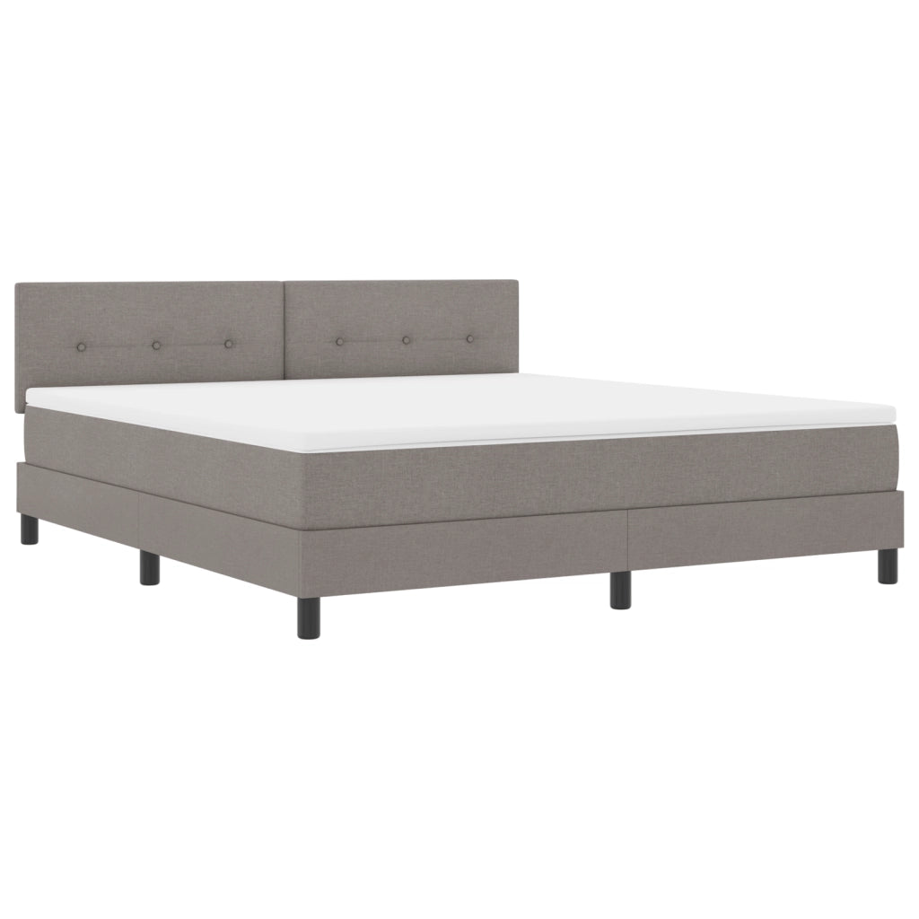 Letto con rete a molle e materasso taupe 180x200 cm Tessuto