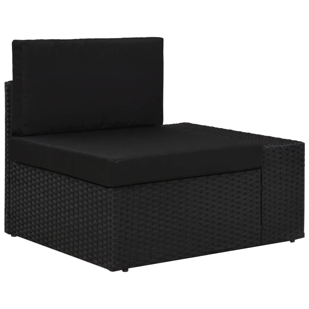 Set di mobili da giardino per esterni 9 pezzi con cuscini resina intrecciata nera 02_0018070