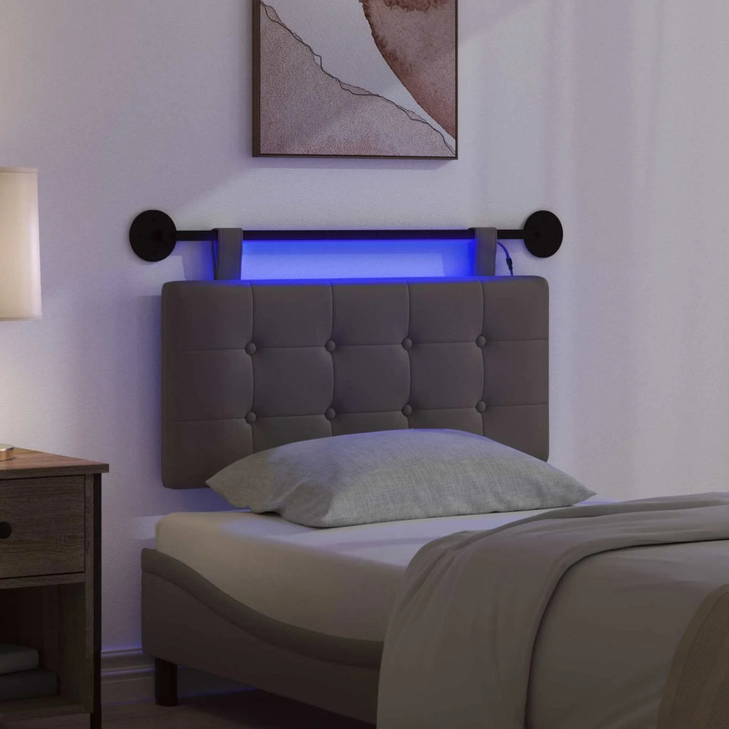 Testiera sospesa Con luce LED Grigio Similpelle 3424359
