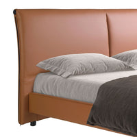 Letto in similpelle marrone