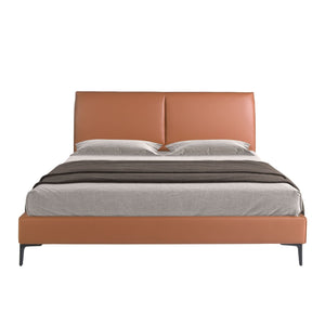 Letto in similpelle marrone