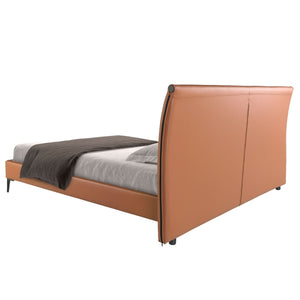 Letto in similpelle marrone