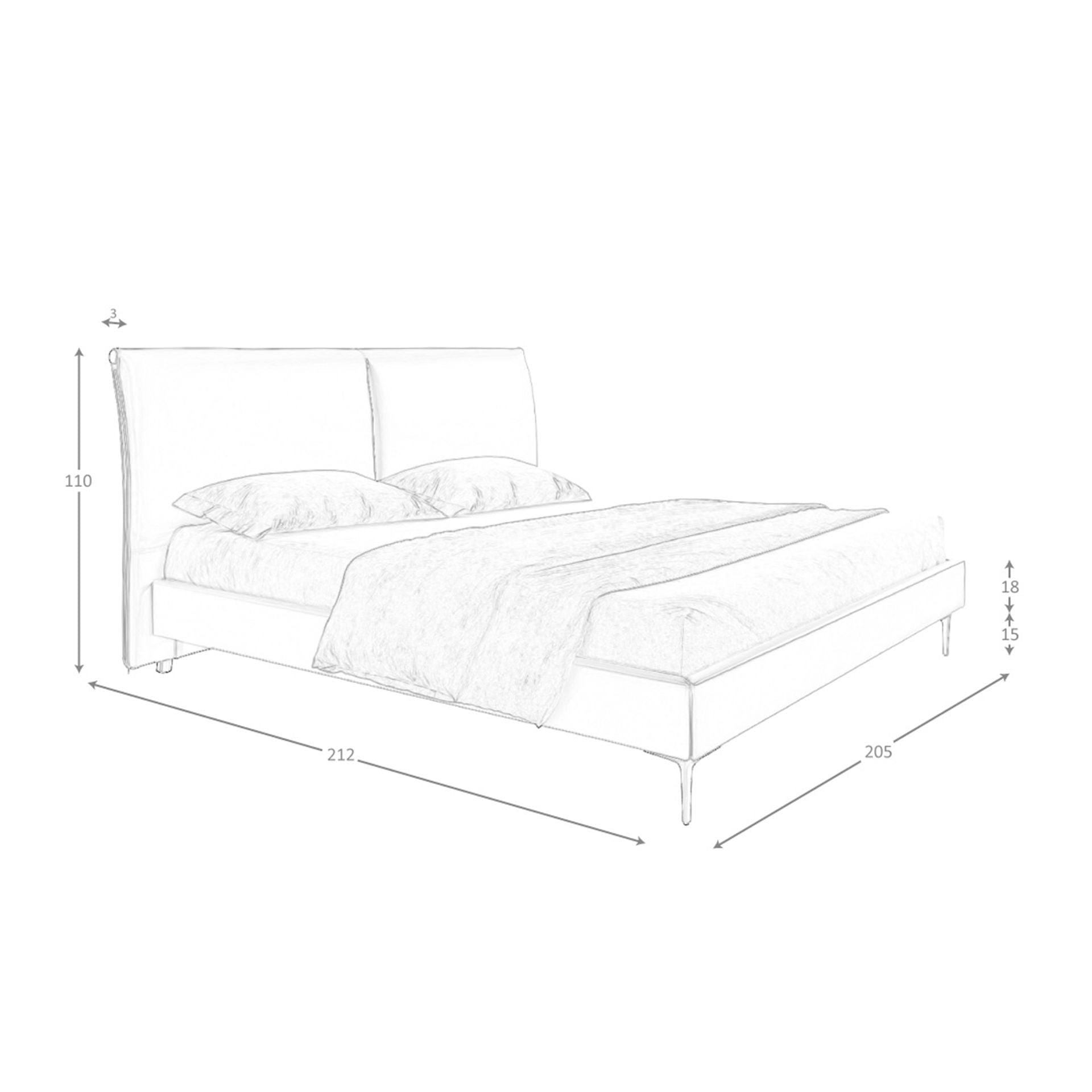 Letto in similpelle marrone