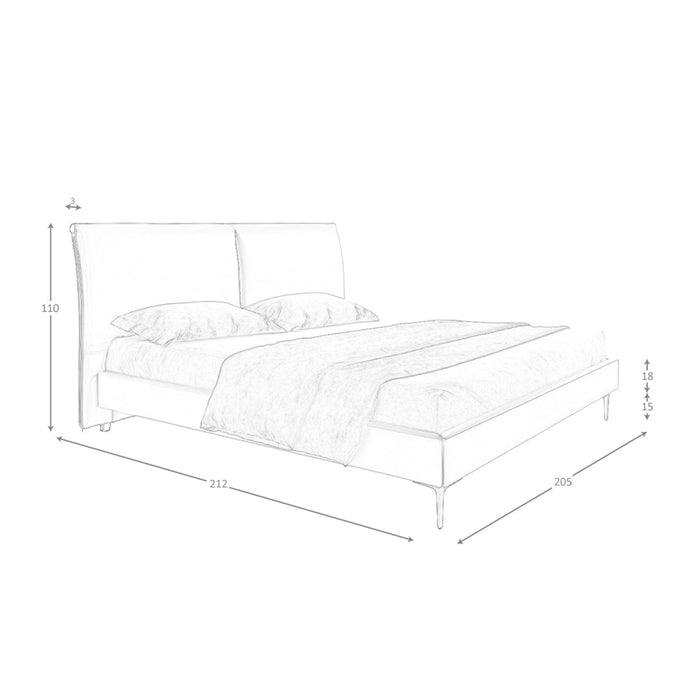 Letto in similpelle marrone