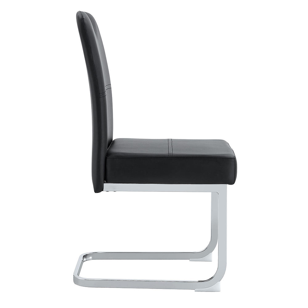 Due sedie da pranzo imbottite nere - Xylo - Sospensione a molle integrata e design ergonomico