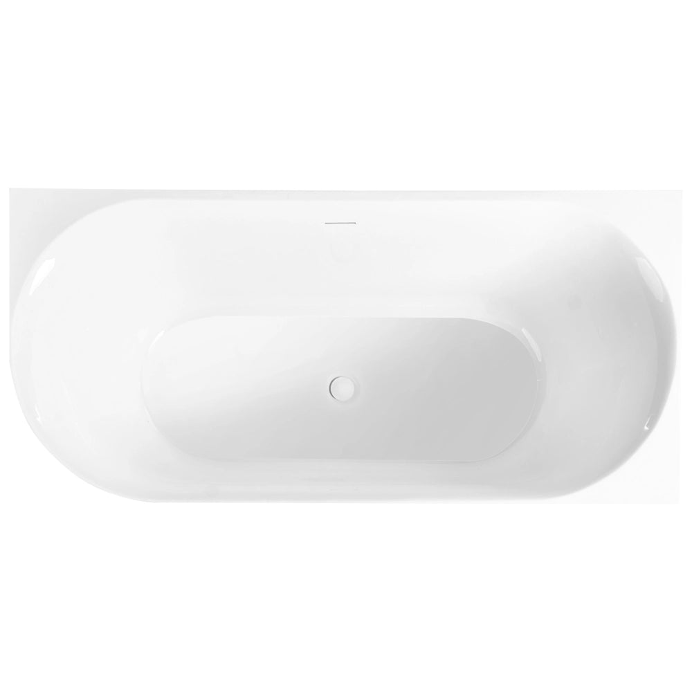 Vasca da bagno angolare 170 x 79 cm bianco opaco in stile moderno lato sinistro