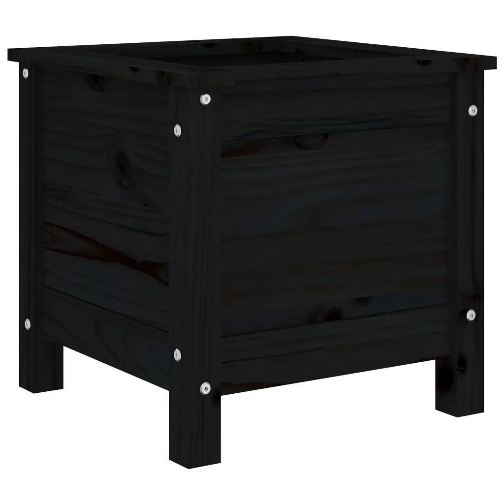 Fioriera da Giardino Nera 40x40x39 cm Legno Massello di Pino 825251